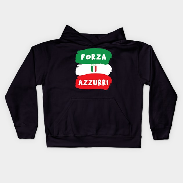 Italy soccer jersey italy football forza azzurri forza italia Kids Hoodie by JayD World